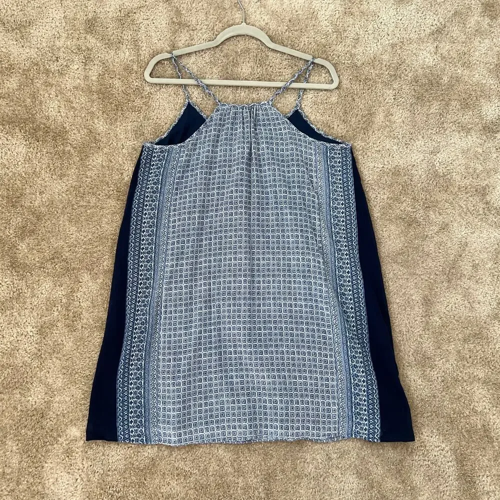 Soft Joie Blue Jorrel B Sleeveless 100% Cotton Floral Print Dress Size: Large